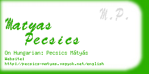 matyas pecsics business card