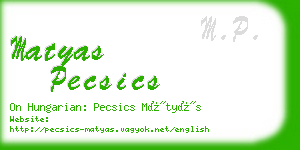 matyas pecsics business card